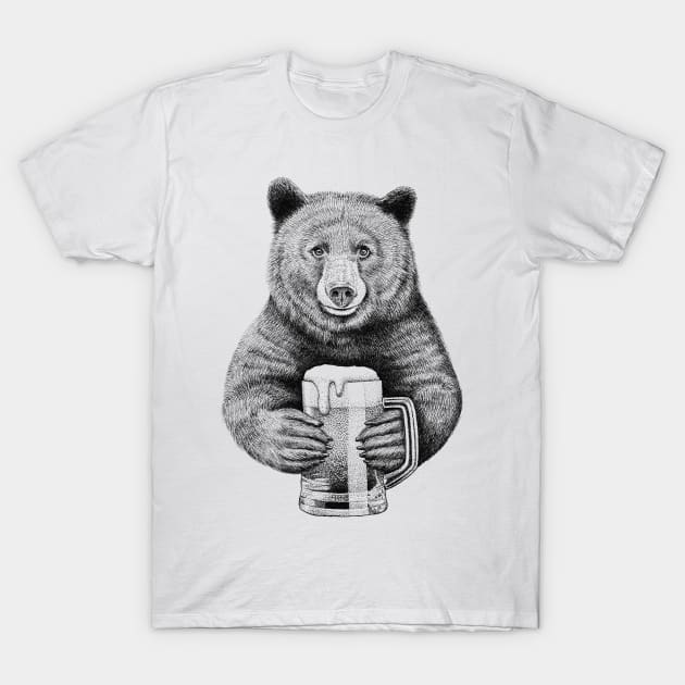 Bear Beer T-Shirt by HabbyArt